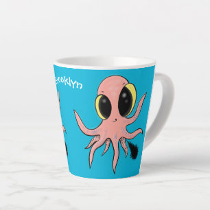 Cute, cheeky baby octopus cartoon latte mok