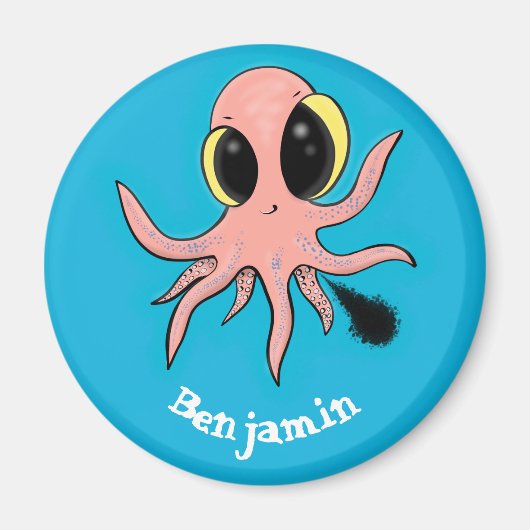 Cute, cheeky baby octopus cartoon magneet (Voorkant)