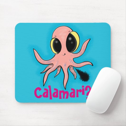 Cute, cheeky baby octopus cartoon muismat (Met muis)