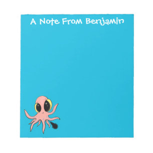 Cute, cheeky baby octopus cartoon notitieblok