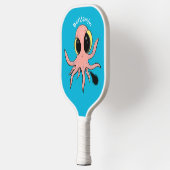 Cute, cheeky baby octopus cartoon pickleball paddle (Links)