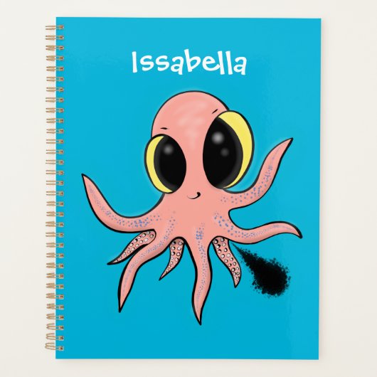Cute, cheeky baby octopus cartoon planner (Voorkant)