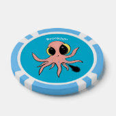 Cute, cheeky baby octopus cartoon poker chips (Enkel)