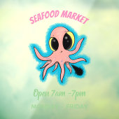 Cute, cheeky baby octopus cartoon raamsticker (Vel 3)