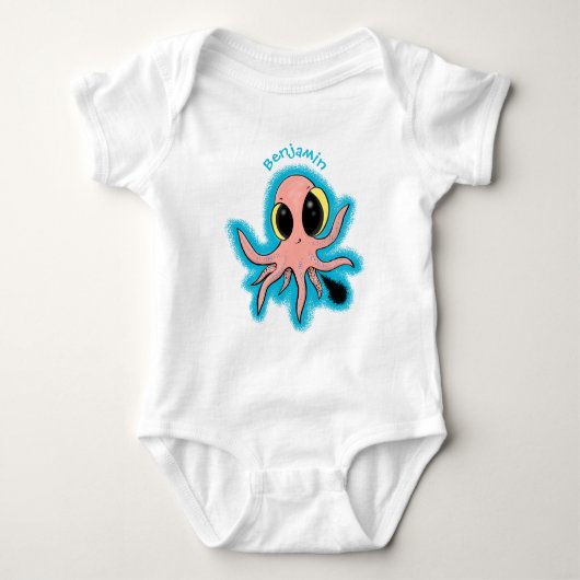 Cute, cheeky baby octopus cartoon romper (Voorkant)