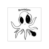 Cute, cheeky baby octopus cartoon rubberstempel (Afrduk)