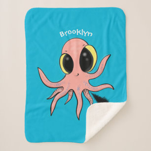 Cute, cheeky baby octopus cartoon sherpa deken