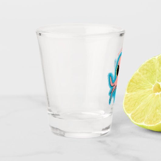 Cute, cheeky baby octopus cartoon shot glas (Links)