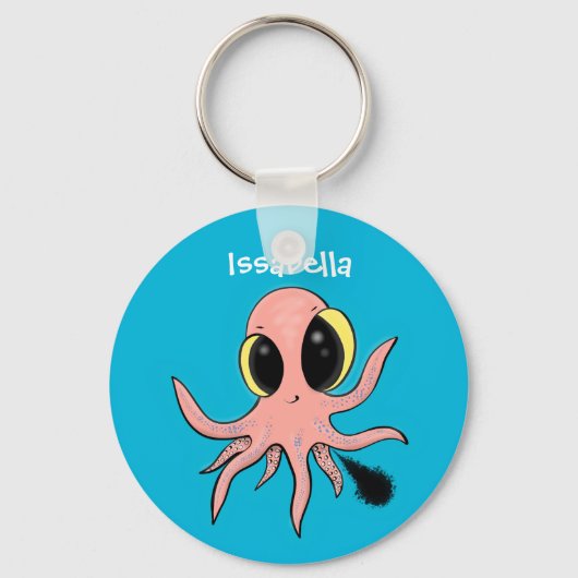 Cute, cheeky baby octopus cartoon sleutelhanger (Voorkant)