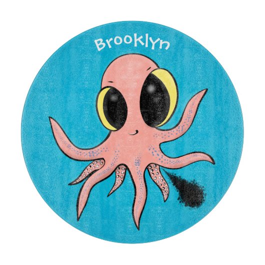 Cute, cheeky baby octopus cartoon snijplank (Voorkant)