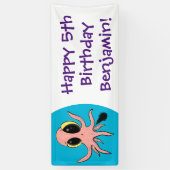 Cute, cheeky baby octopus cartoon spandoek (Verticaal)