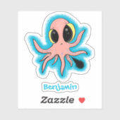 Cute, cheeky baby octopus cartoon sticker (Vel)