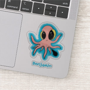 Cute, cheeky baby octopus cartoon sticker
