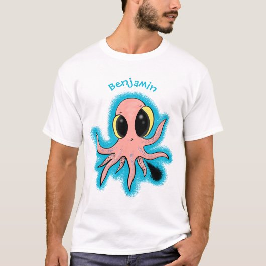Cute, cheeky baby octopus cartoon t-shirt (Voorkant)
