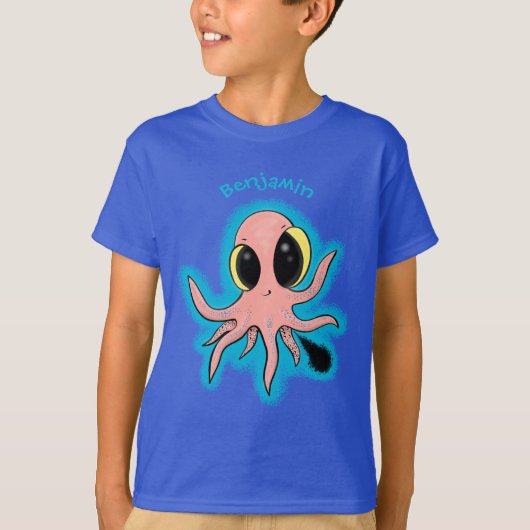 Cute, cheeky baby octopus cartoon t-shirt (Voorkant)