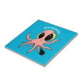 Cute, cheeky baby octopus cartoon tegeltje (Zijkant)