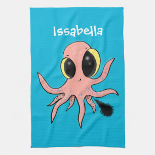 Cute, cheeky baby octopus cartoon theedoek