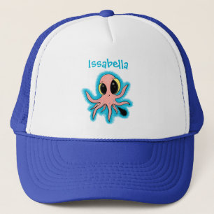 Cute, cheeky baby octopus cartoon trucker pet