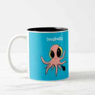 Cute, cheeky baby octopus cartoon tweekleurige koffiemok