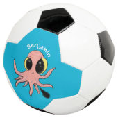 Cute, cheeky baby octopus cartoon voetbal (Drie kwart)