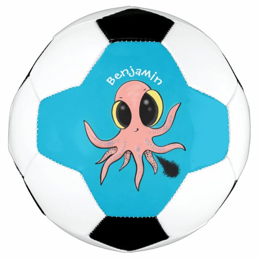 Cute, cheeky baby octopus cartoon voetbal (Voorkant)