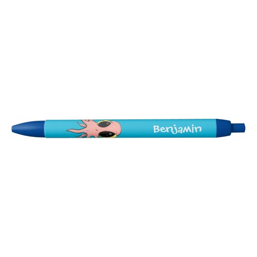Cute, cheeky baby octopus cartoon zwarte inkt pen (Voorkant)