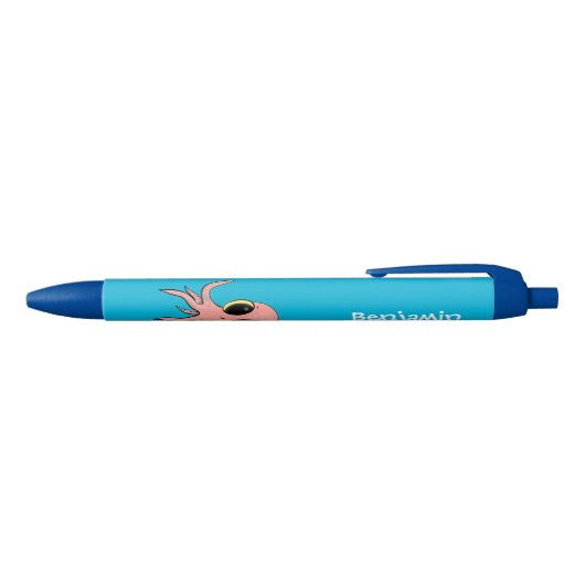 Cute, cheeky baby octopus cartoon zwarte inkt pen (Bovenkant)