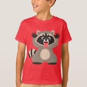 Cute Cheeky Cartoon Raccoon Children T-Shirt (Voorkant)