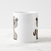 Cute Cheeky Cartoon Raccoon Grote Koffiekop (Voorkant)