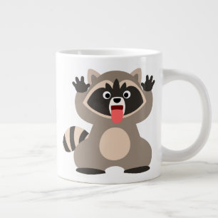 Cute Cheeky Cartoon Raccoon Grote Koffiekop