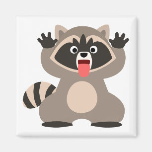 Cute Cheeky Cartoon Raccoon Magneet