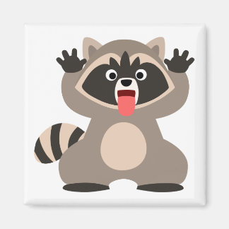 Cute Cheeky Cartoon Raccoon Magneet
