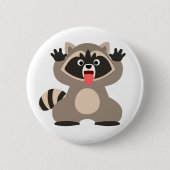 Cute Cheeky Cartoon Raccoon Ronde Button 5,7 Cm (Voorkant)