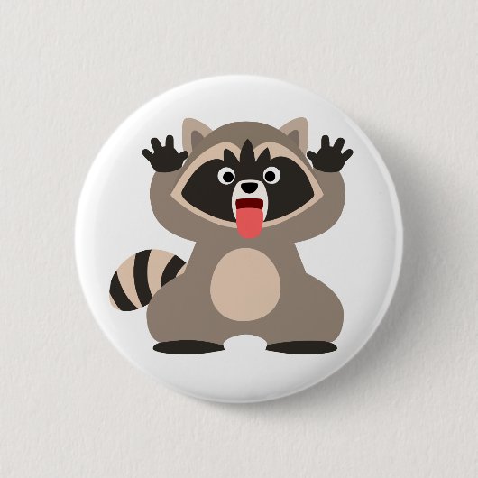 Cute Cheeky Cartoon Raccoon Ronde Button 5,7 Cm (Voorkant)