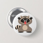 Cute Cheeky Cartoon Raccoon Ronde Button 5,7 Cm (Voorkant /achterkant)