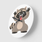 Cute Cheeky Cartoon Raccoon Ronde Klok (Hoek)