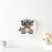 Cute Cheeky Cartoon Raccoon Ronde Klok (Huis)