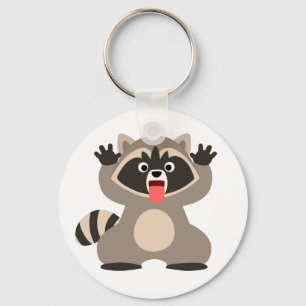 Cute Cheeky Cartoon Raccoon Sleutelhanger