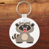 Cute Cheeky Cartoon Raccoon Sleutelhanger (Voorkant)