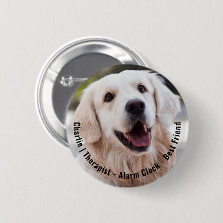 Cute Cheeky Sentimental Dog Name Photo Quote Ronde Button 5,7 Cm
