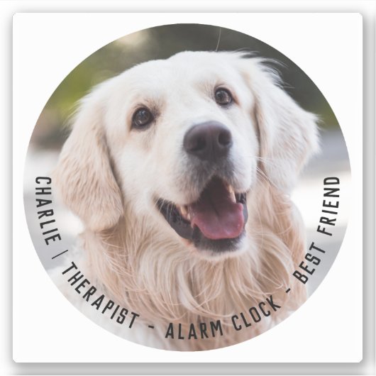 Cute Cheeky Sentimental Dog Name Photo Quote Sticker (Voorkant)