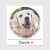 Cute Cheeky Sentimental Dog Name Photo Quote Sticker (Vel)