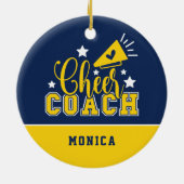 Cute Cheer Coach - Gepersonaliseerd Koninklijk Bla Keramisch Ornament (Achterkant)