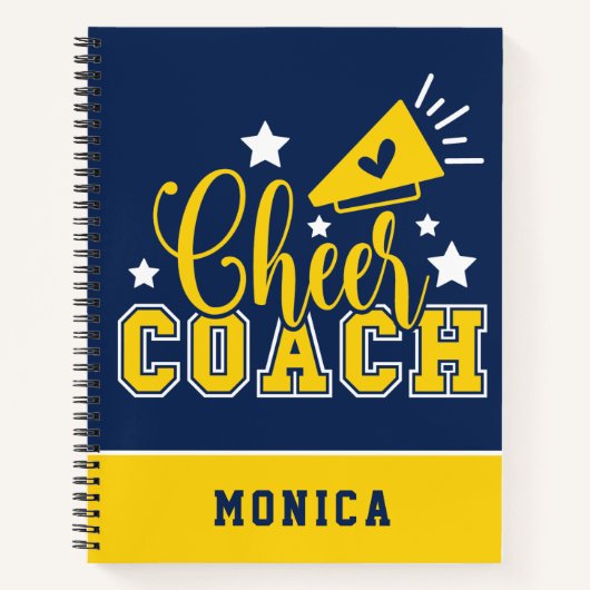 Cute Cheer Coach - Gepersonaliseerd Koninklijk Bla Notitieboek (Voorkant)