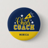 Cute Cheer Coach - Gepersonaliseerd Koninklijk Bla Ronde Button 5,7 Cm (Voorkant)