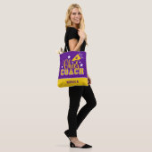 Cute Cheer Coach, gepersonaliseerd Paars en geel Tote Bag (Op model)