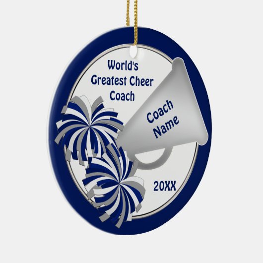 Cute Cheer Coach Gift Ideas PERSONALIZED Keramisch Ornament (Rechts)