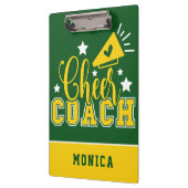 Cute Cheer Coach Personalized Kelly Green & Yellow Klembord (Links)