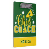 Cute Cheer Coach Personalized Kelly Green & Yellow Klembord (Rechts)