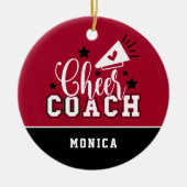 Cute Cheer Coach Persoonlijk rood en zwart Keramisch Ornament (Voorkant)